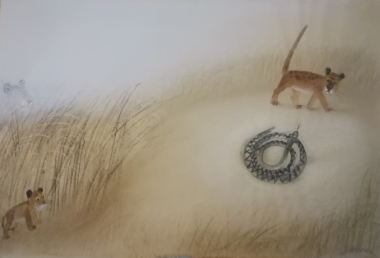 Hugo_und_sein_kleiner_Bruder_2,_48x32cm,pastel,_1991_r,_cena_9900zl.jpg